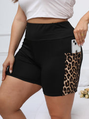  Colorblock Leopard High Rise Leggings with Pockets