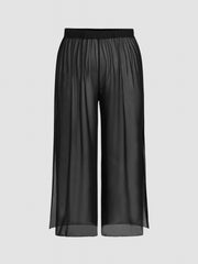 Women's Plus Size Semi Sheer Split Mesh Cover Up Pants