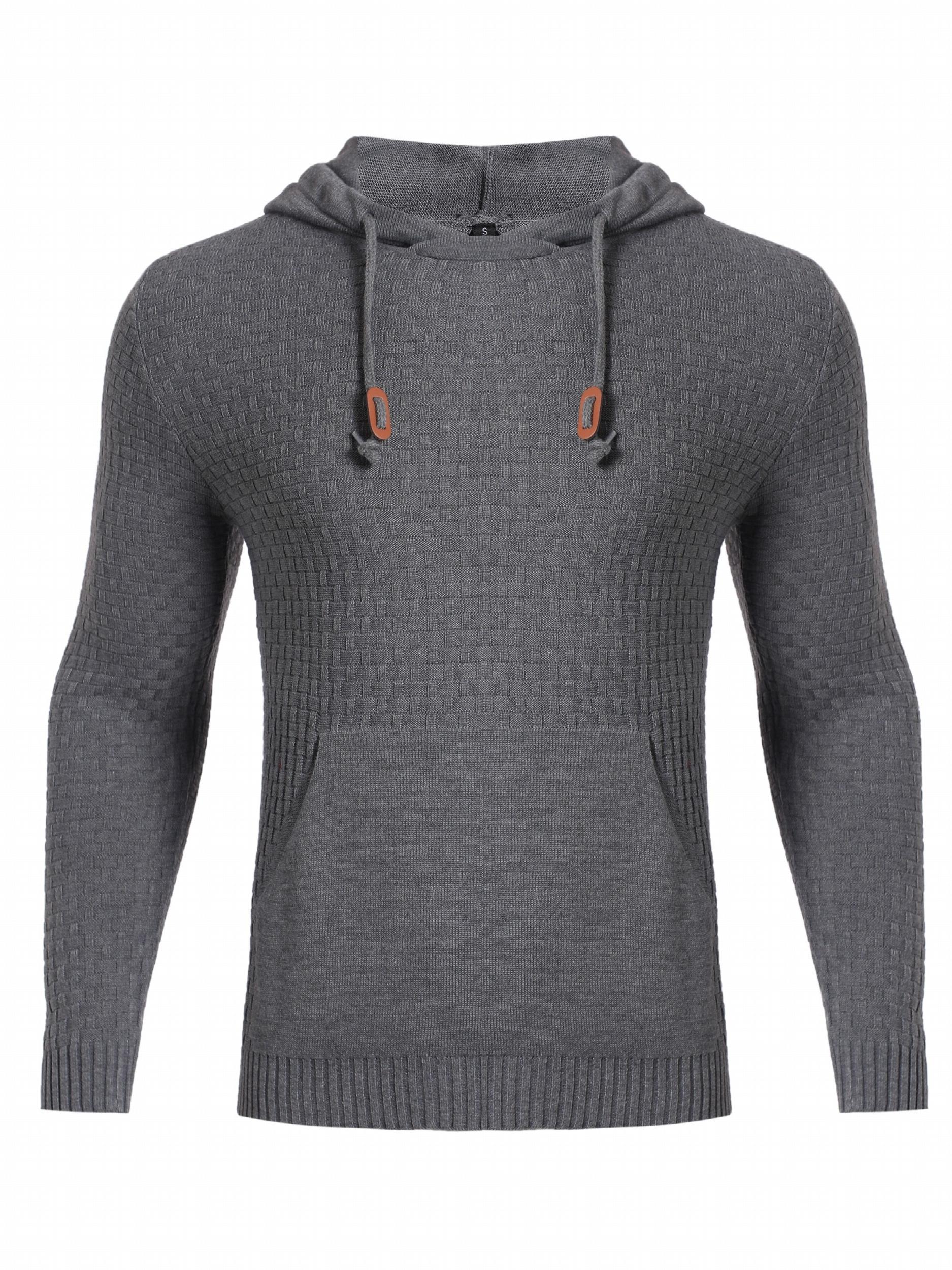 Hooded Knitted Sweater Men's Casual Pullover For Fall Winter
