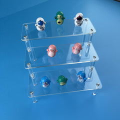 Acrylic Display Risers Clear Shelf Cupcake Stand Steps Organizer Decor