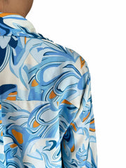  Women's Graphic Print Long Sleeve Button Up Shirt