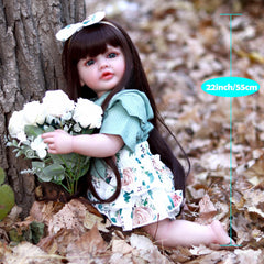 22in Realistic Full Body Silicone Long Hair Reborn Doll