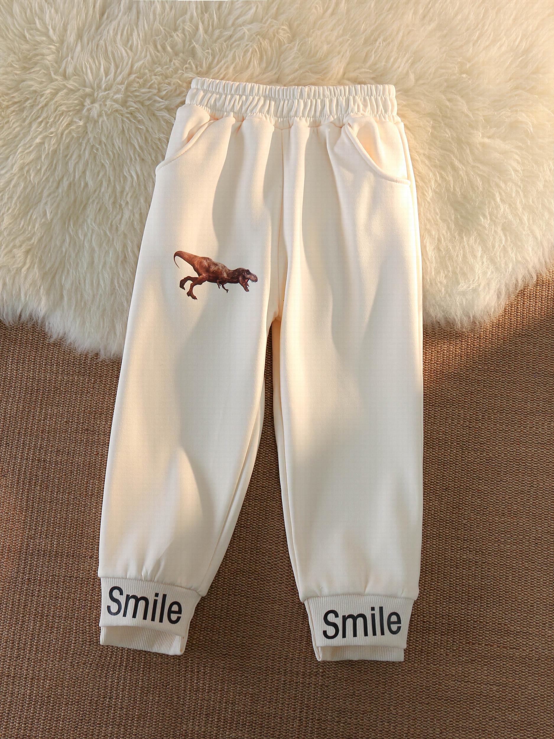 Boys Dinosaur Print Sweatpants for Autumn/Spring