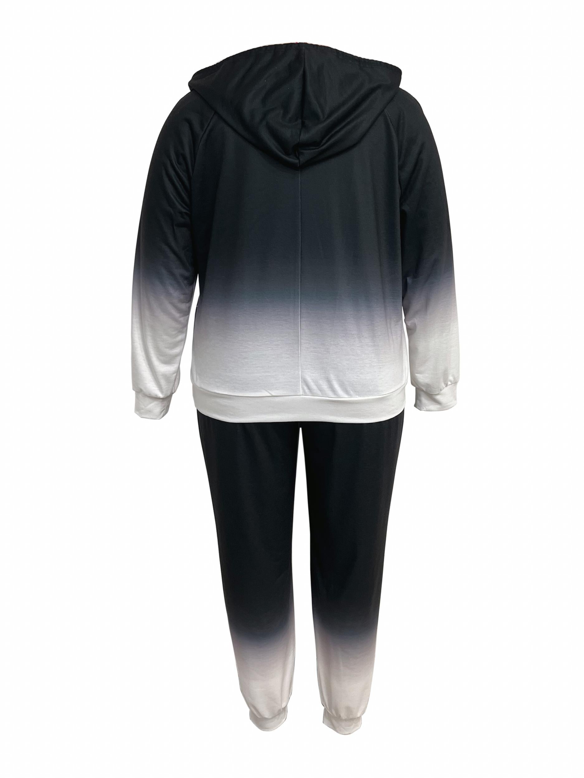  Ombre Print Hoodie & Joggers Set