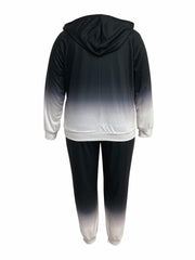  Ombre Print Hoodie & Joggers Set