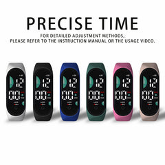 6pcs LED Sports Watch 24H Display Durable PVC Strap for Kids
