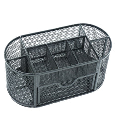 8 Compartment Desk Caddy with Drawer - Mesh Organizer for Office Home School