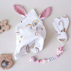 Soothing Towel Doll & Rabbit Ear Sleeping Companion Gift Set for Babies