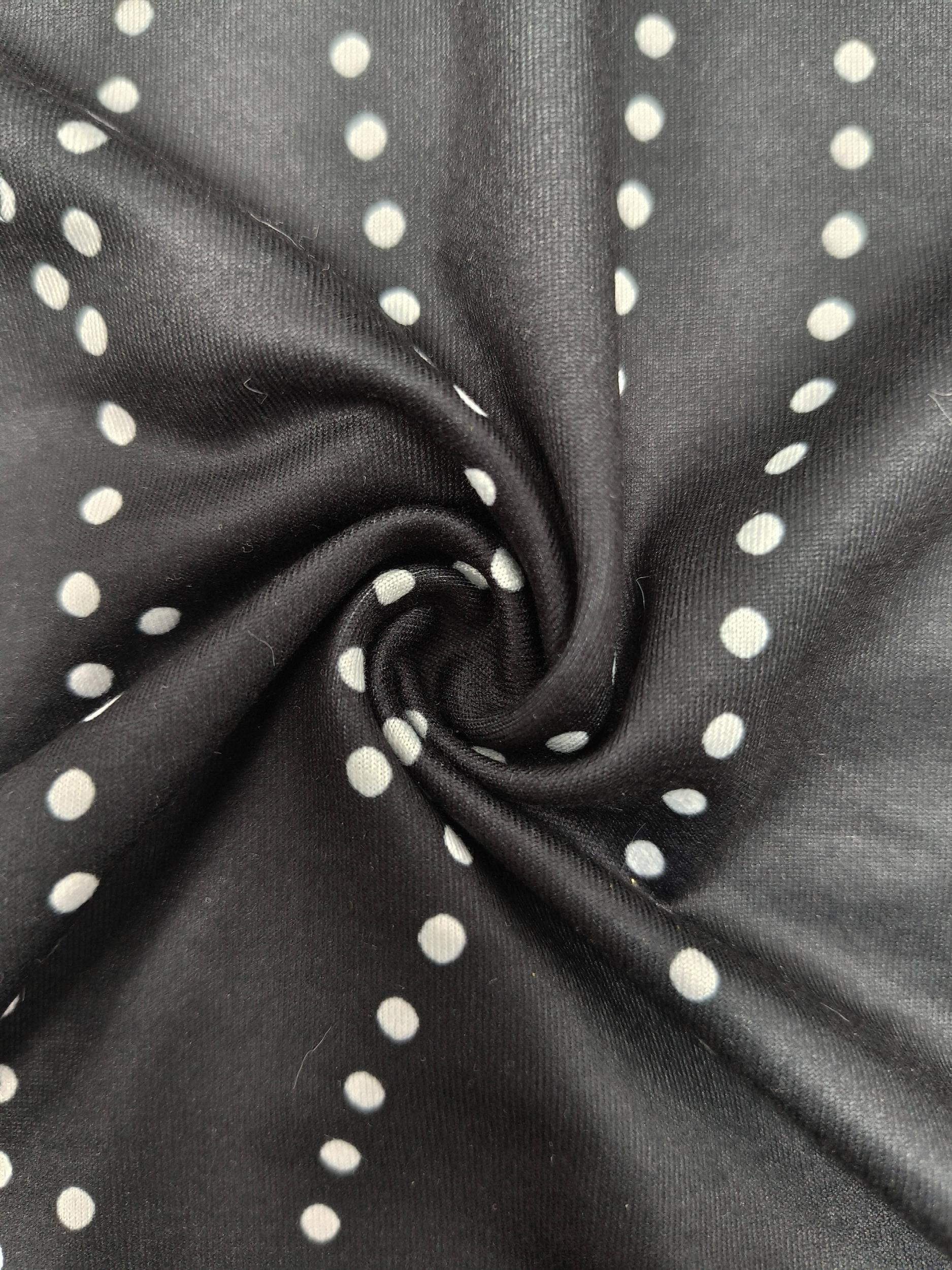  Women's Dot Print Long Sleeve V Neck Dress