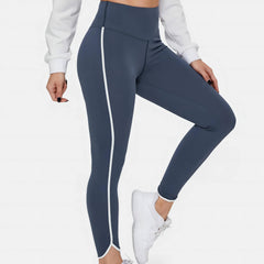  Sports Leggings Women's Plus Contrast Trim Pipping High Rise