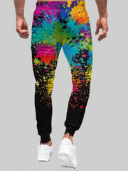 Men's Tie Dye Drawstring Sweatpants Straight Leg Loose Fit Joggers