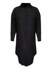 Women's Plus Solid Button Up Lantern Sleeve Midi Shirt Dress
