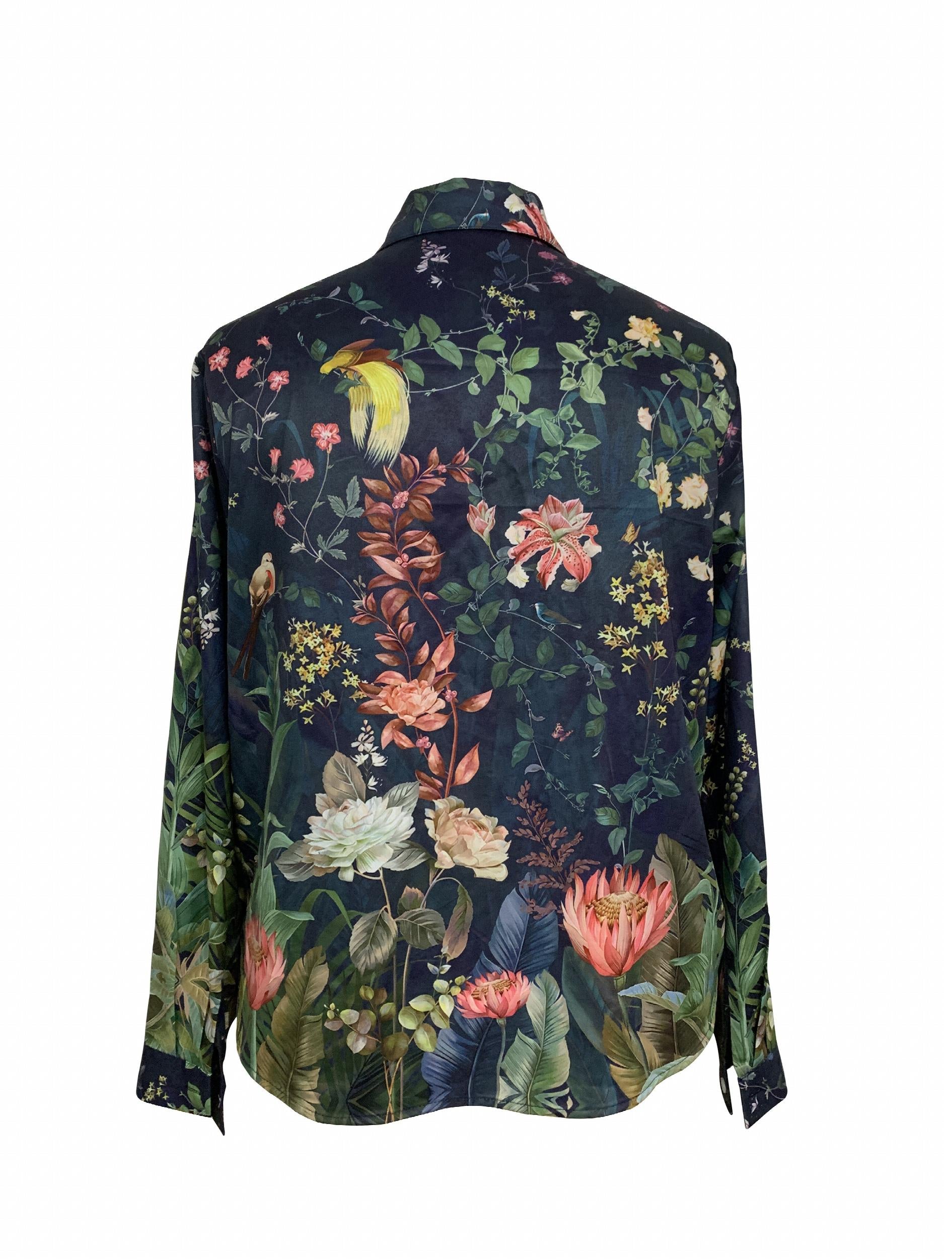  Boho Blouse Women's Floral Print Long Sleeve Shirt