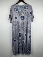  Casual Dress Women's Plus Random Print Contrast Lace Short Sleeve