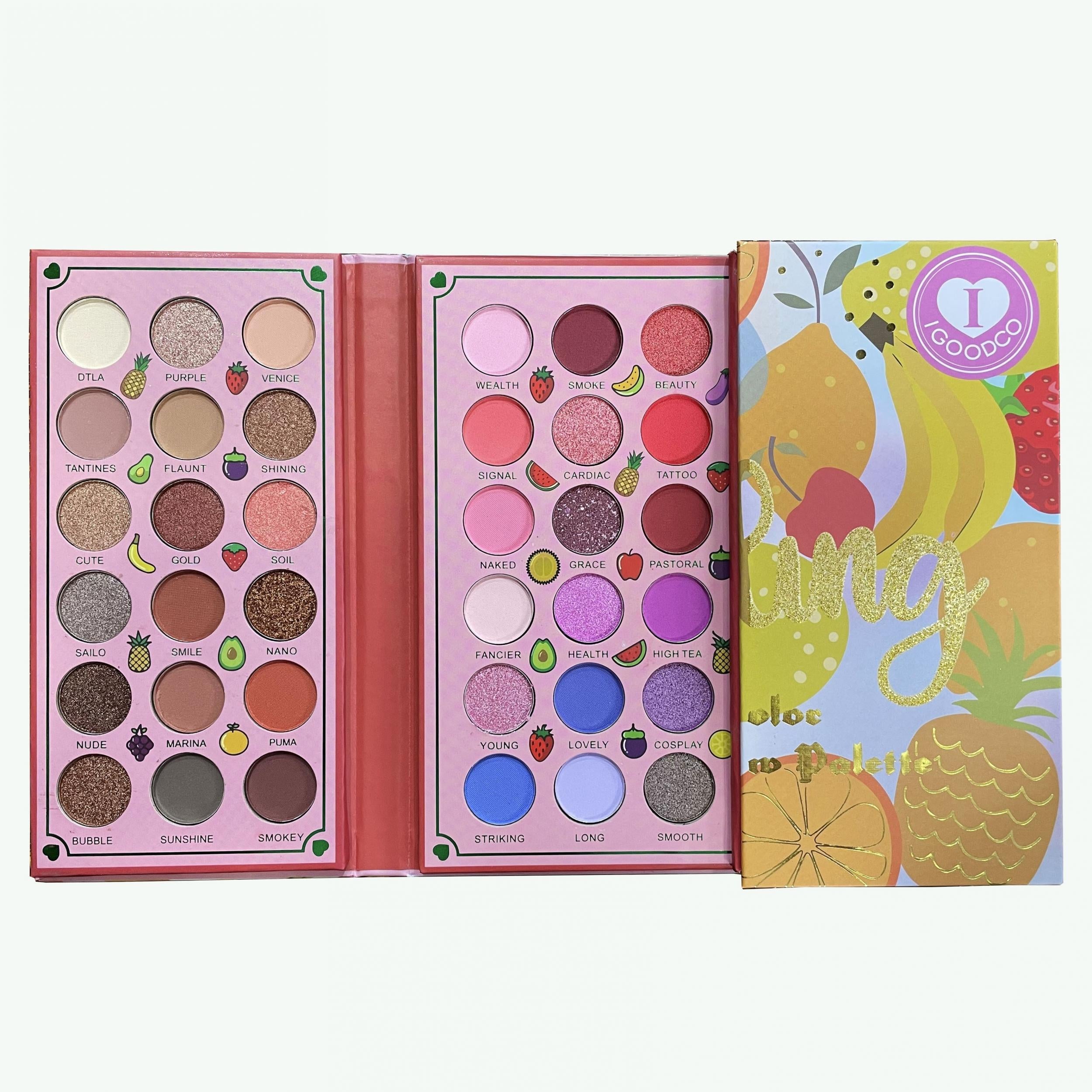 72 Colors Fruit Pattern Eyeshadow Palette Matte Pearly Sequin Makeup Palette