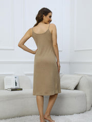  Ribbed Knit Cami Dress & Long Sleeve Cardigan Nightgown Set