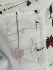  Floral Print Short Sleeve Polo Neck Blouse