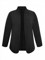  Solid Split Lapel Collar Open Front Slim Fit Blazer