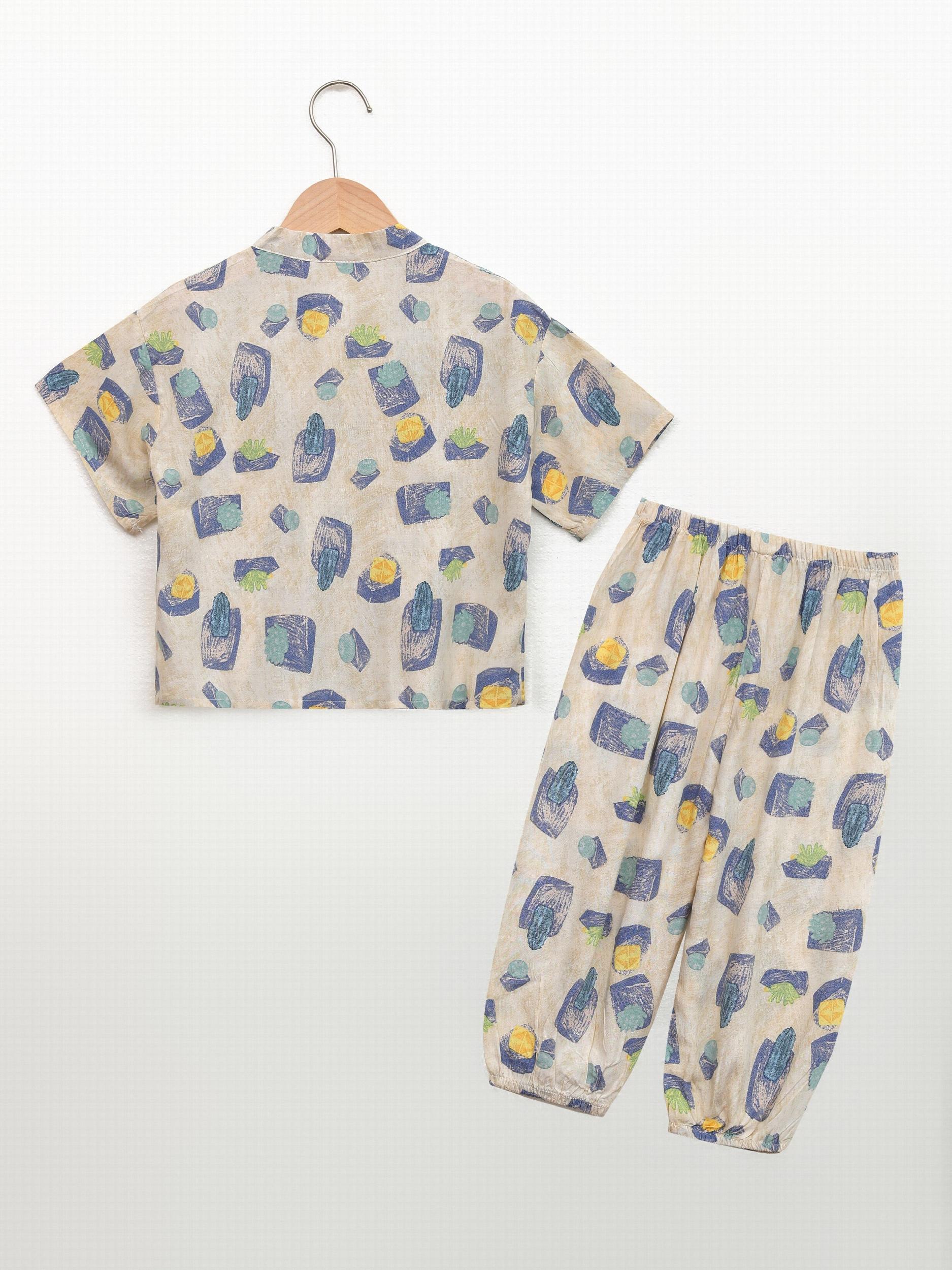 Girl's 2pcs Short Sleeve Pajama Set Multiple Colors