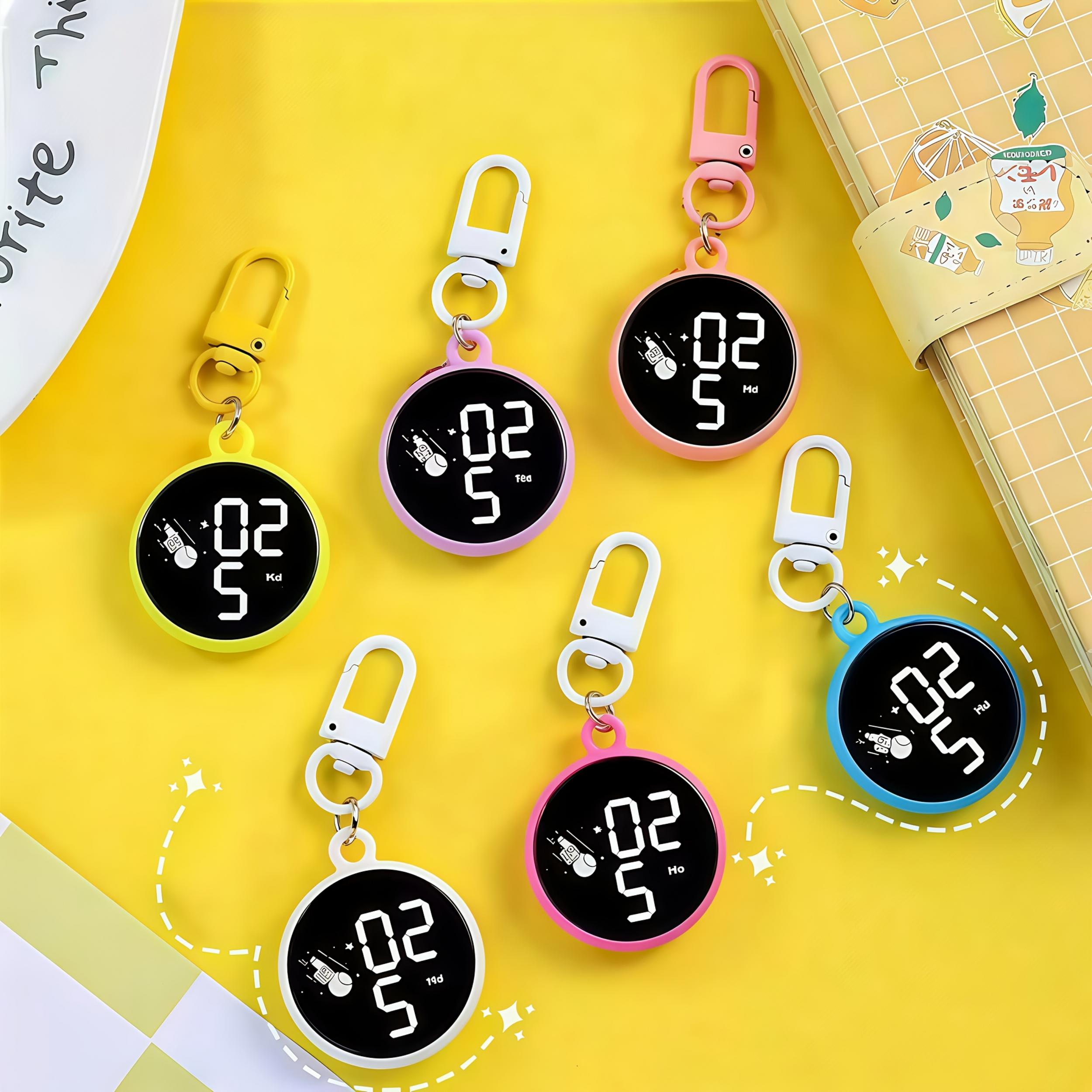 Kids LED Digital Pocket Watch with Date Display - Compact Electronic Clock