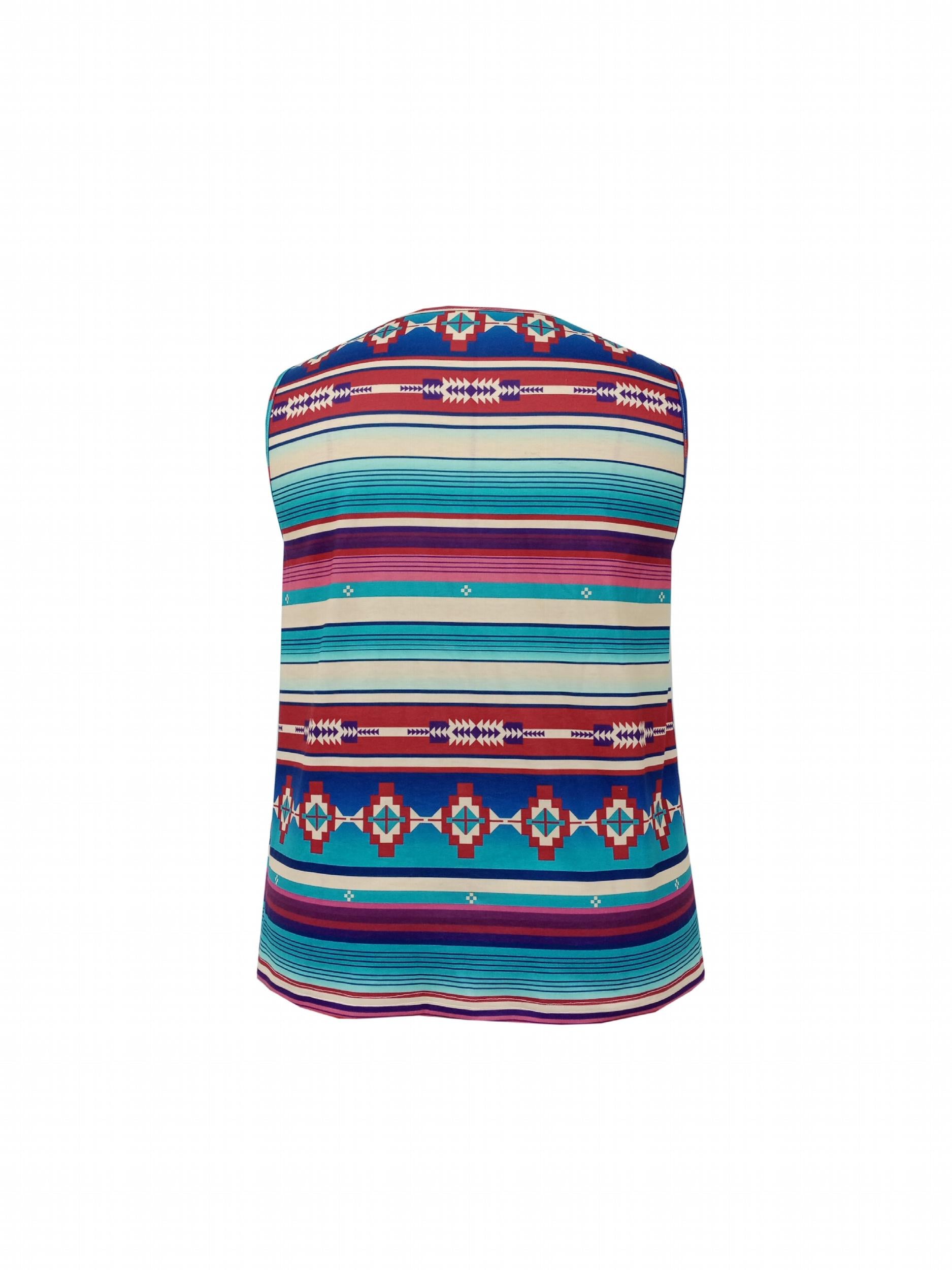  Southwestern Print V Neck Tank Top