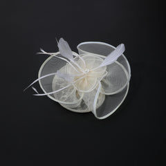 Women's Retro Mesh Flower Feather Clip - Bridal Headdress