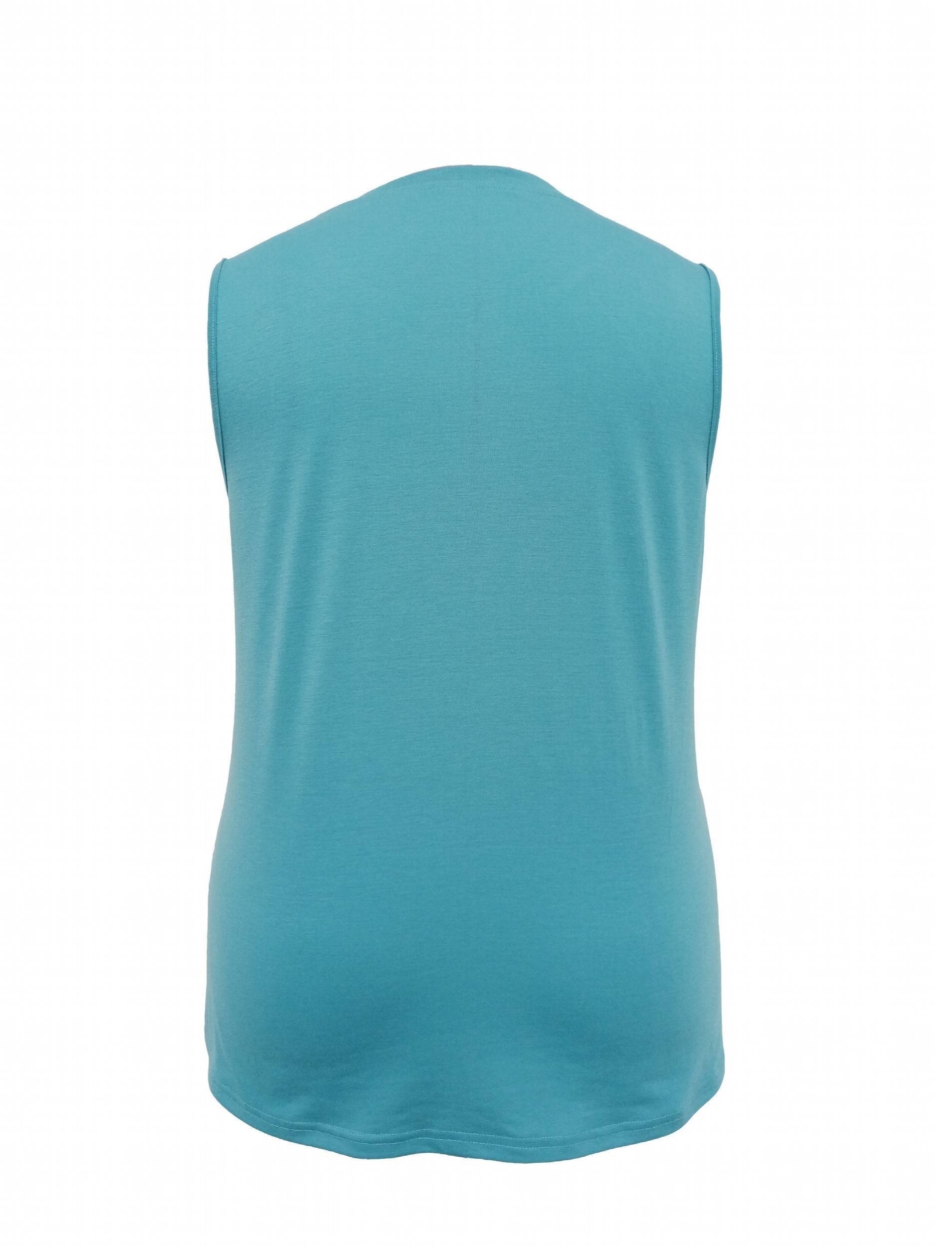  Casual Tank Top Women's Plus Seam Detail Round Neck Slight Stretch