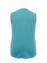 Casual Tank Top Women's Plus Seam Detail Round Neck Slight Stretch