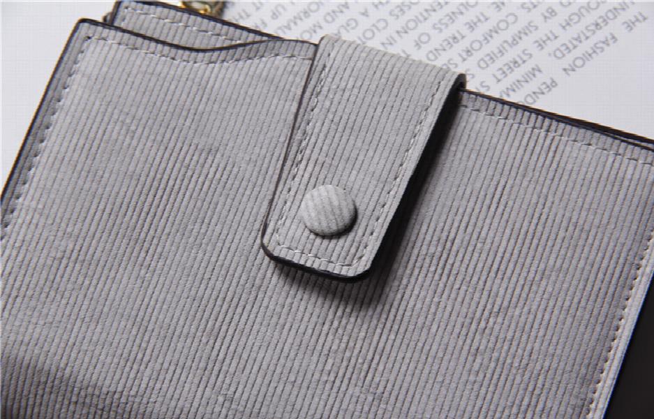 Women's Short Frosted Stripe Buckle Small Change Wallet