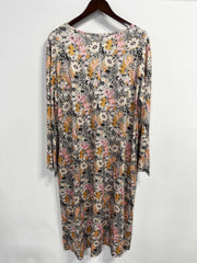  Floral Print Button Up Maxi Dress