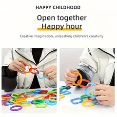 70pcs Geometric Buckle Chain Building Toys for Cognitive Development