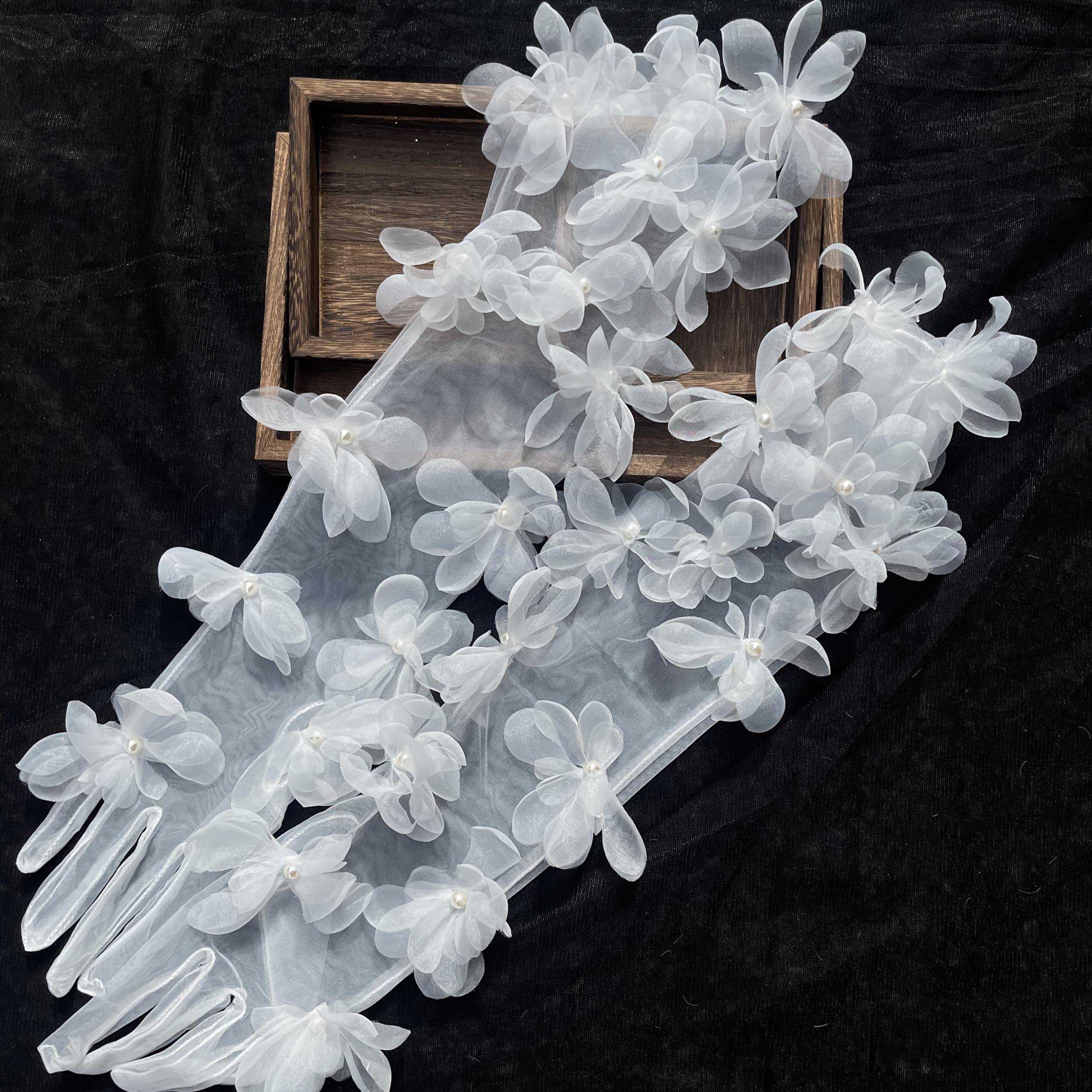 Ivory Lace Bridal Gloves for Weddings and Events
