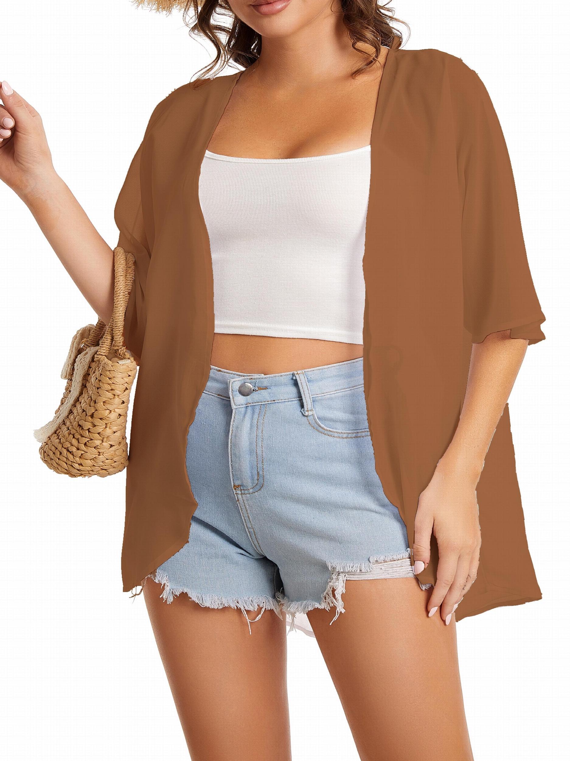  Sheer Slight Stretch Cover Up Cardigan