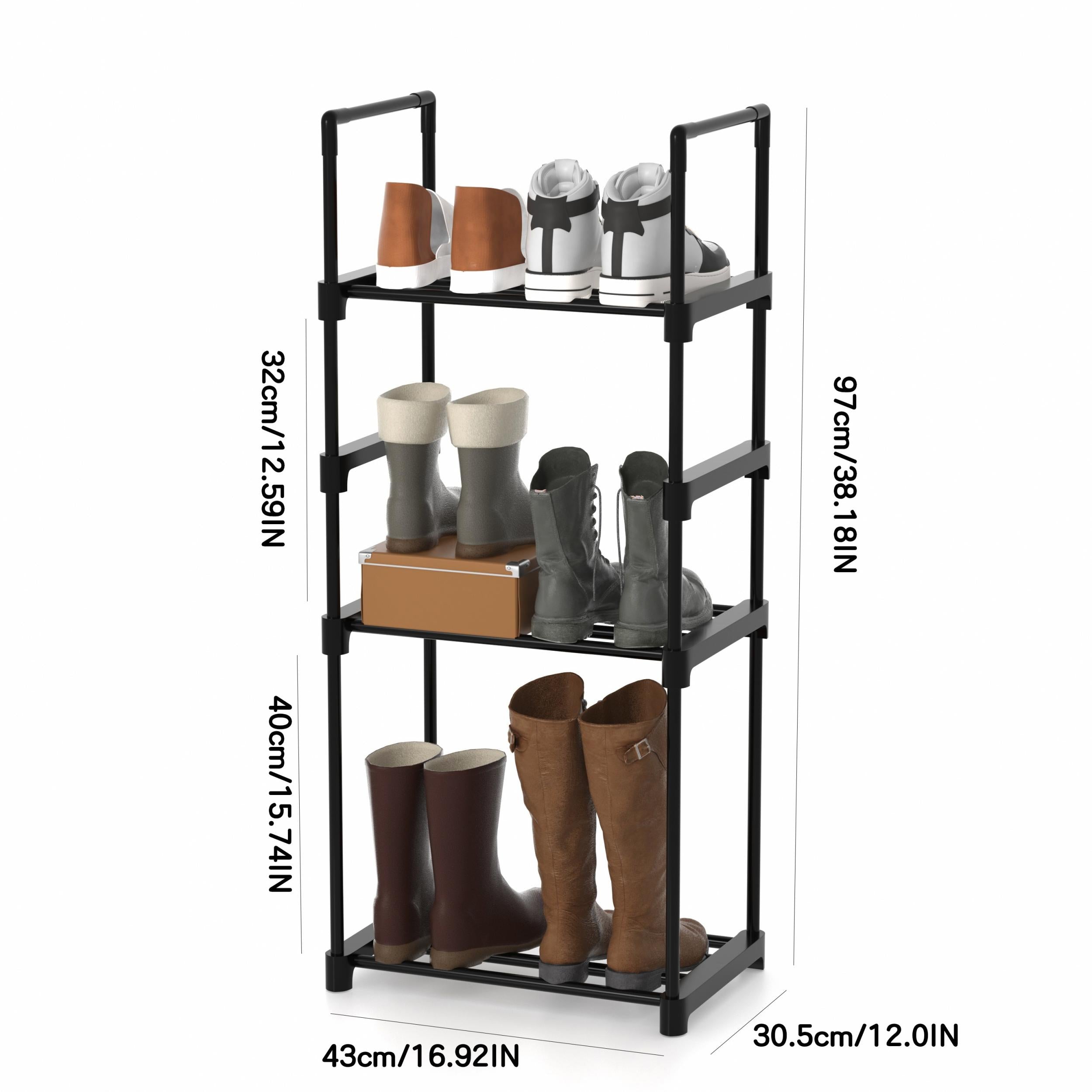3-Layer Boot Storage Rack with Clothes Shelf
