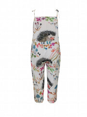  Animal & Floral Print Tie Shoulder Jumpsuit