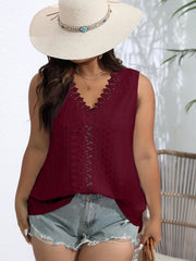  Women's Tank Top Lace V Neck Medium Stretch