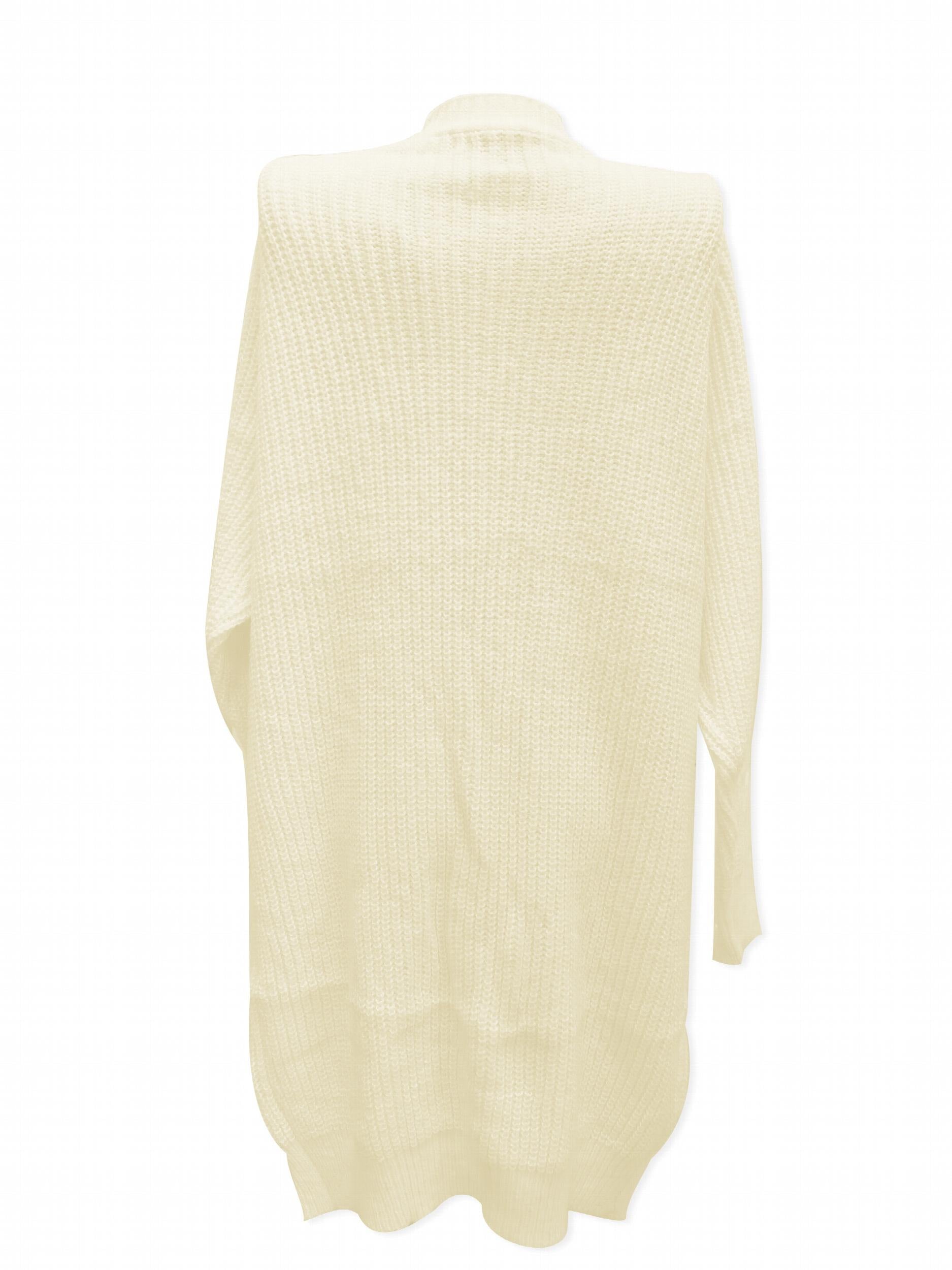  Casual Cardigan Solid Cable Lantern Sleeve Long Cardigan