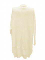  Casual Cardigan Solid Cable Lantern Sleeve Long Cardigan