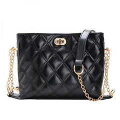 Women's Leather Rhombus Shoulder Chain Handbag