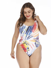  Graffiti Print One Piece Swimsuit