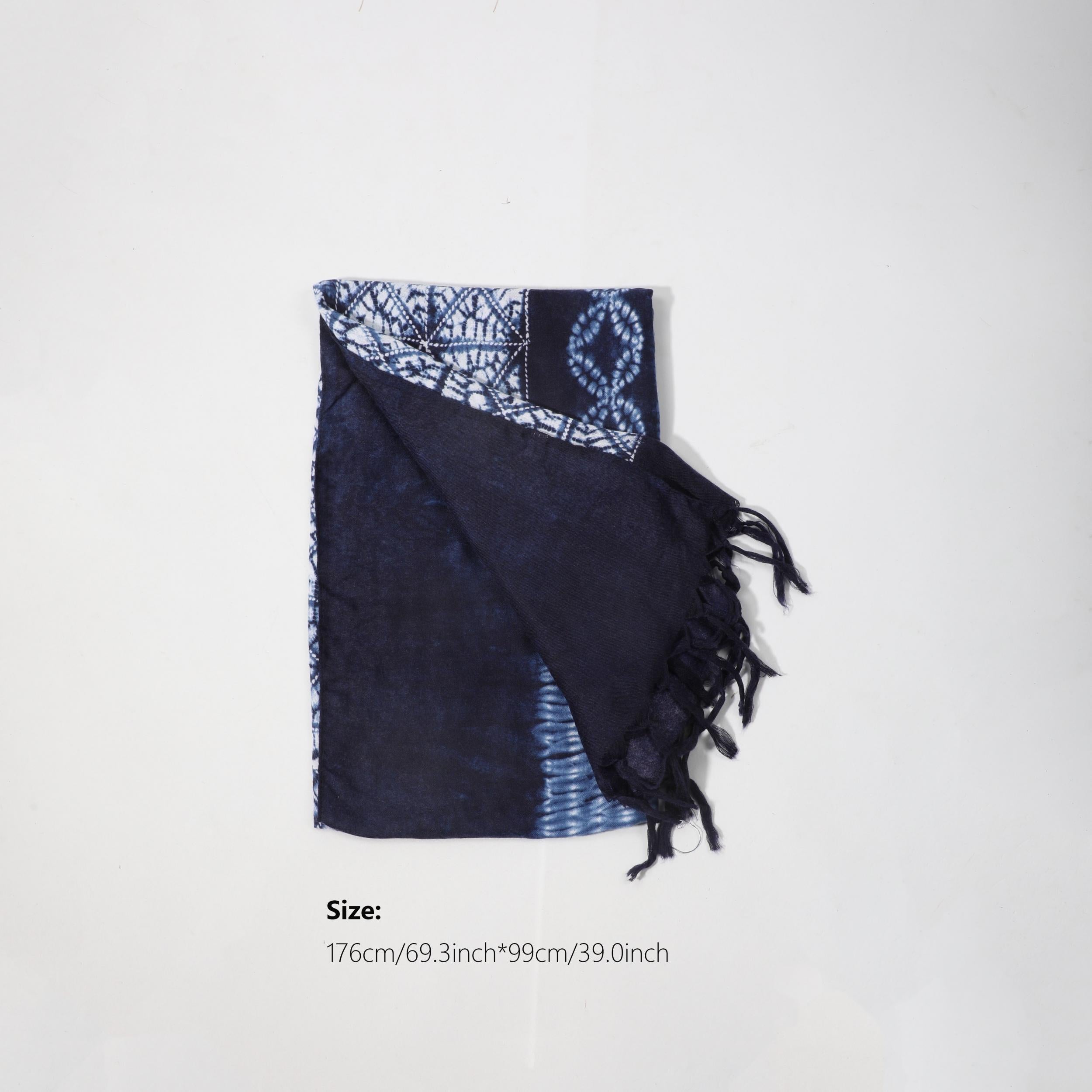 Boho Print Scarf Vintage Geometric Tassel Shawl