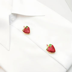2pcs Strawberry Rhinestone Button Cover for Shirt Decoration