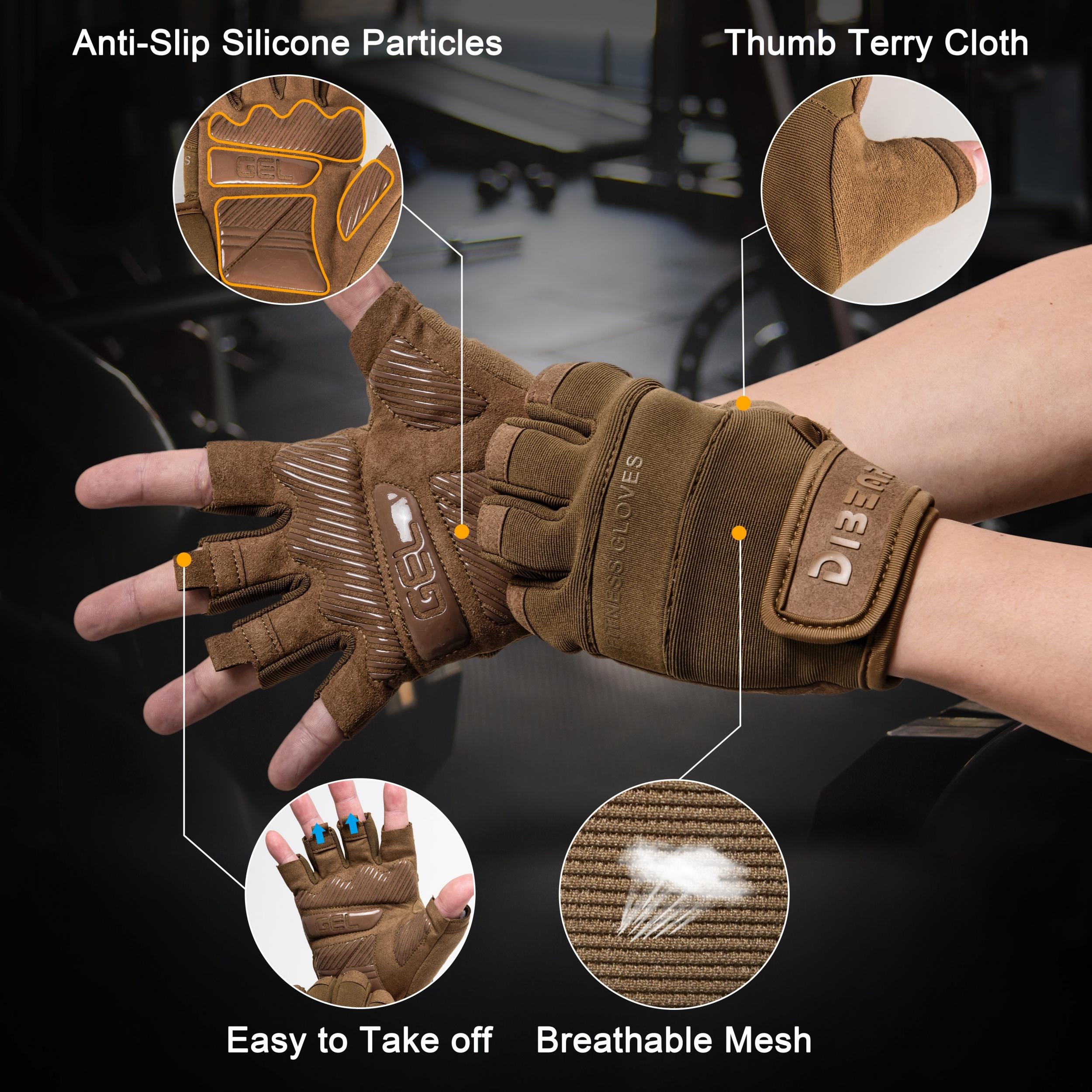 Silicone Protective Non Slip Gym Gloves for Pull Bar & Dumbbell Training