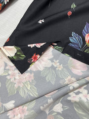  Floral Print Button Up Long Sleeve Blouse