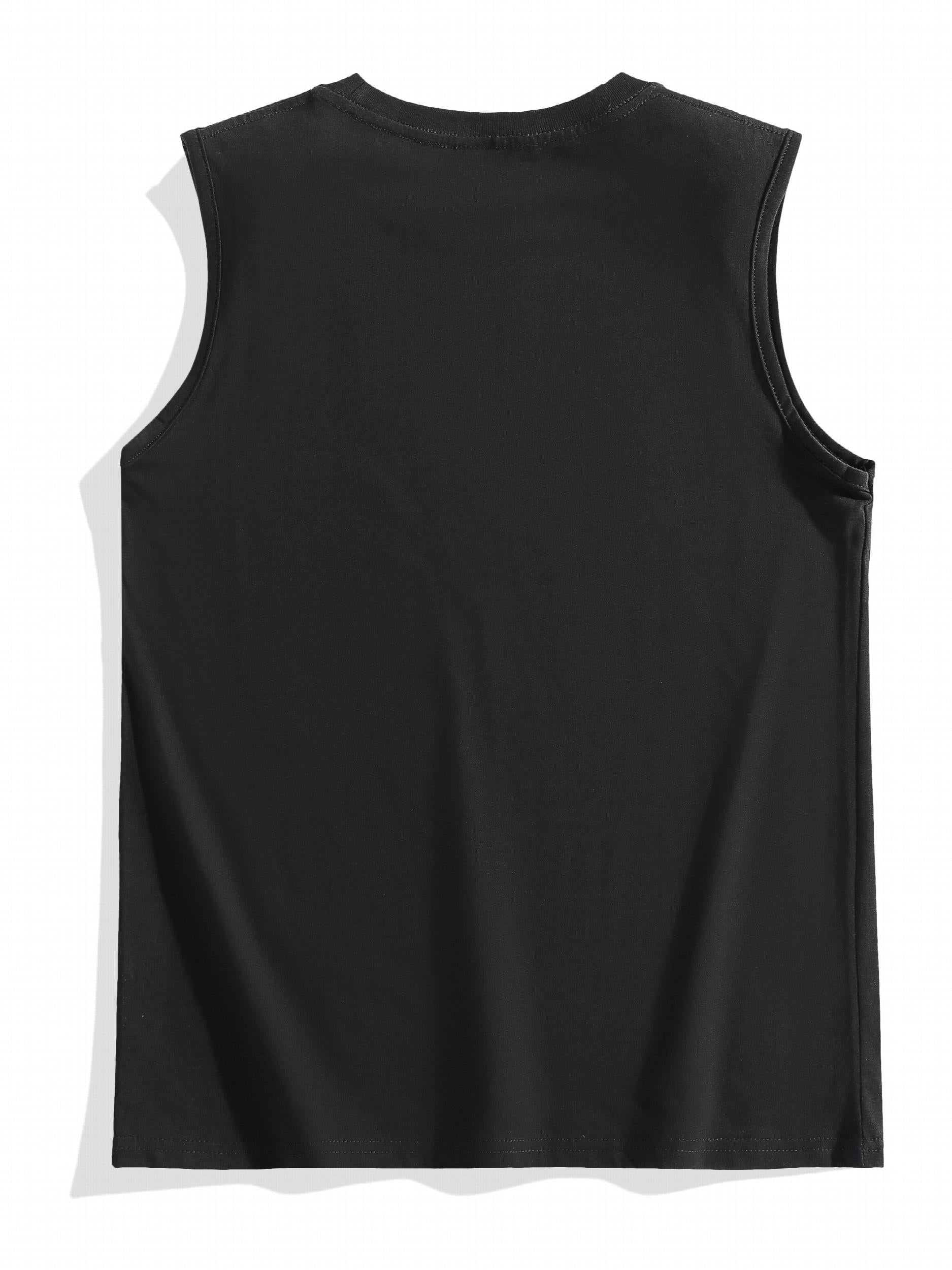 Boy's Auntie Print Sleeveless Shirt Casual Cotton Tank Top