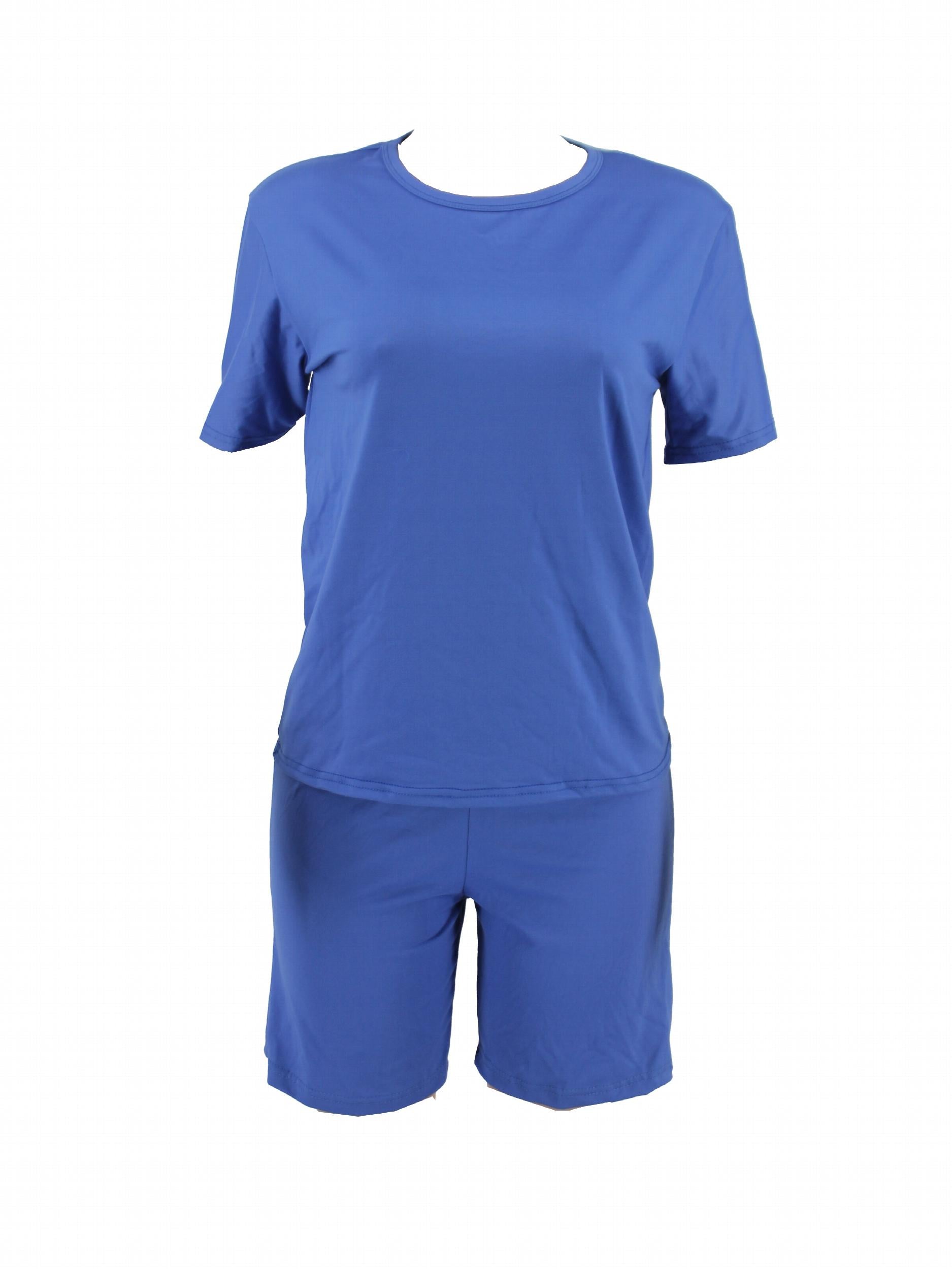Casual Solid 2pc Set Short Sleeve T shirt & Skinny Shorts