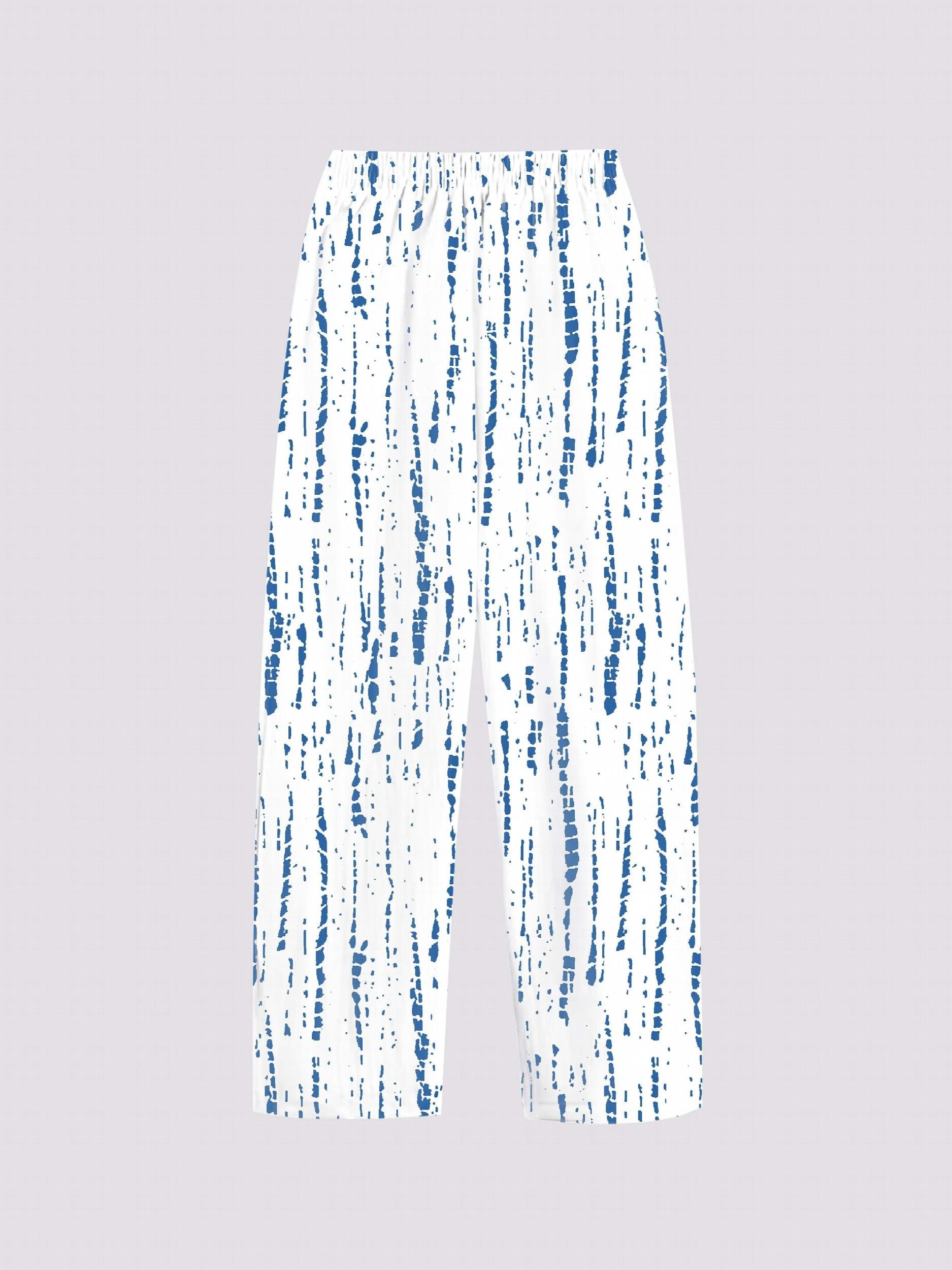 Graphic Print Dual Pockets Loose Pants Casual Comfy Pants Women