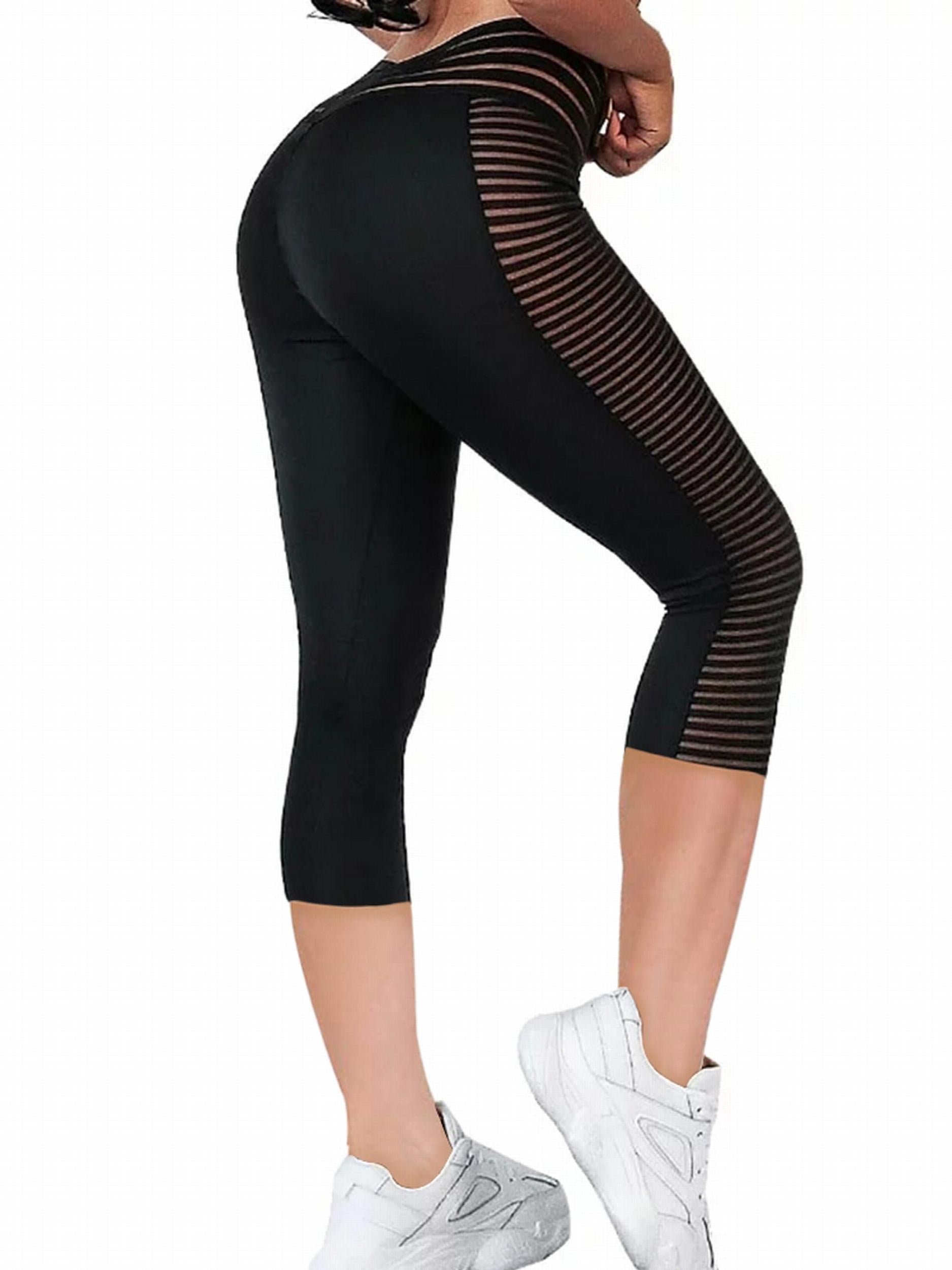 Sexy Mesh Slim Leggings High Waist Elastic Workout Bottoms