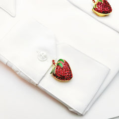 2pcs Strawberry Rhinestone Button Cover for Shirt Decoration