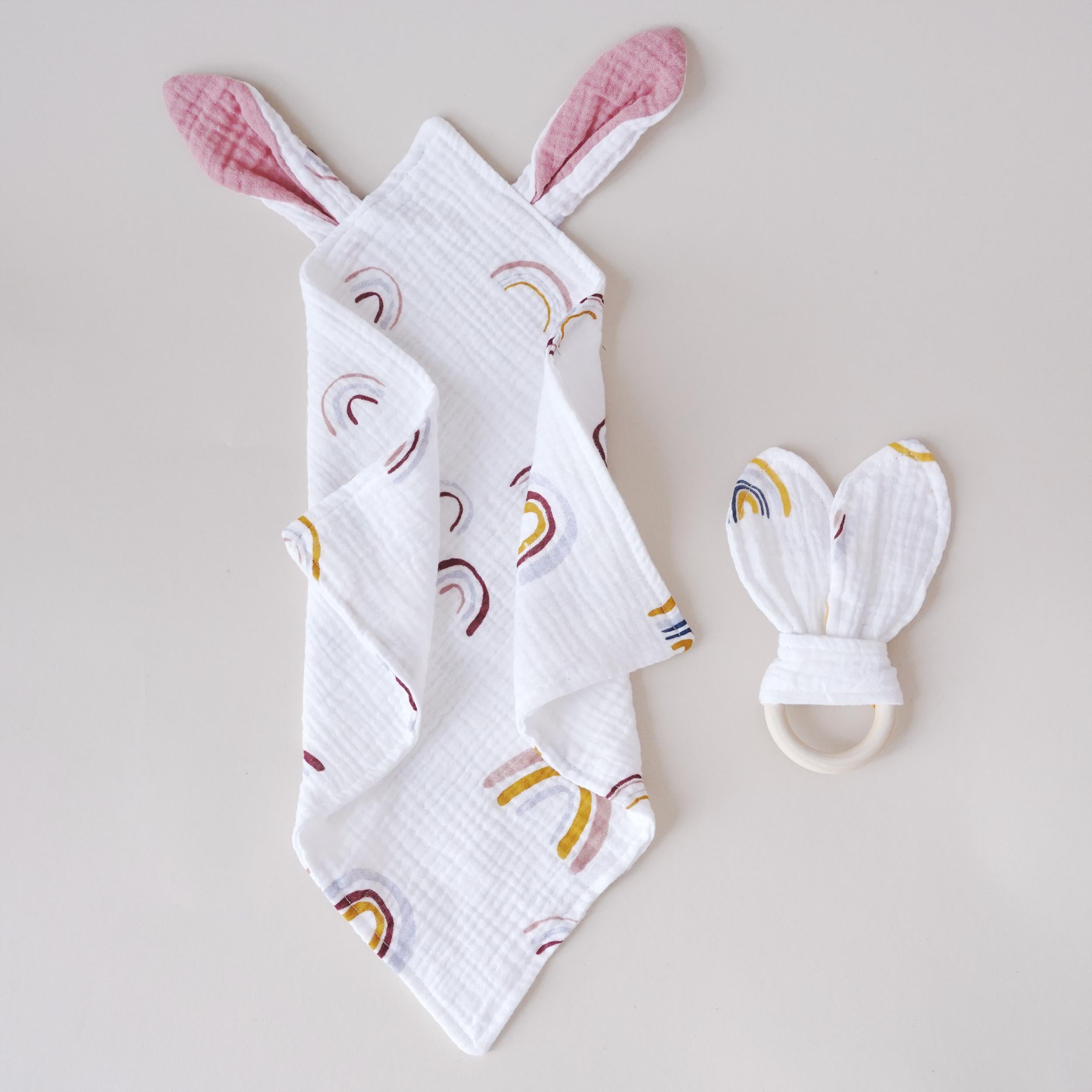 Soothing Towel Doll & Rabbit Ear Sleeping Companion Gift Set for Babies